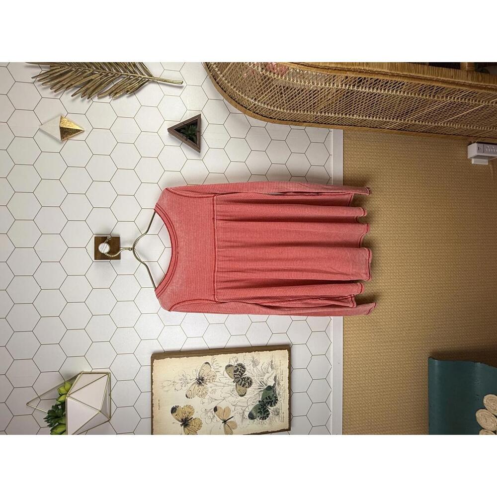 We The Free Coral Kai Thermal Scoop Neck Henley Top - Size - Small - Picture 4 of 6